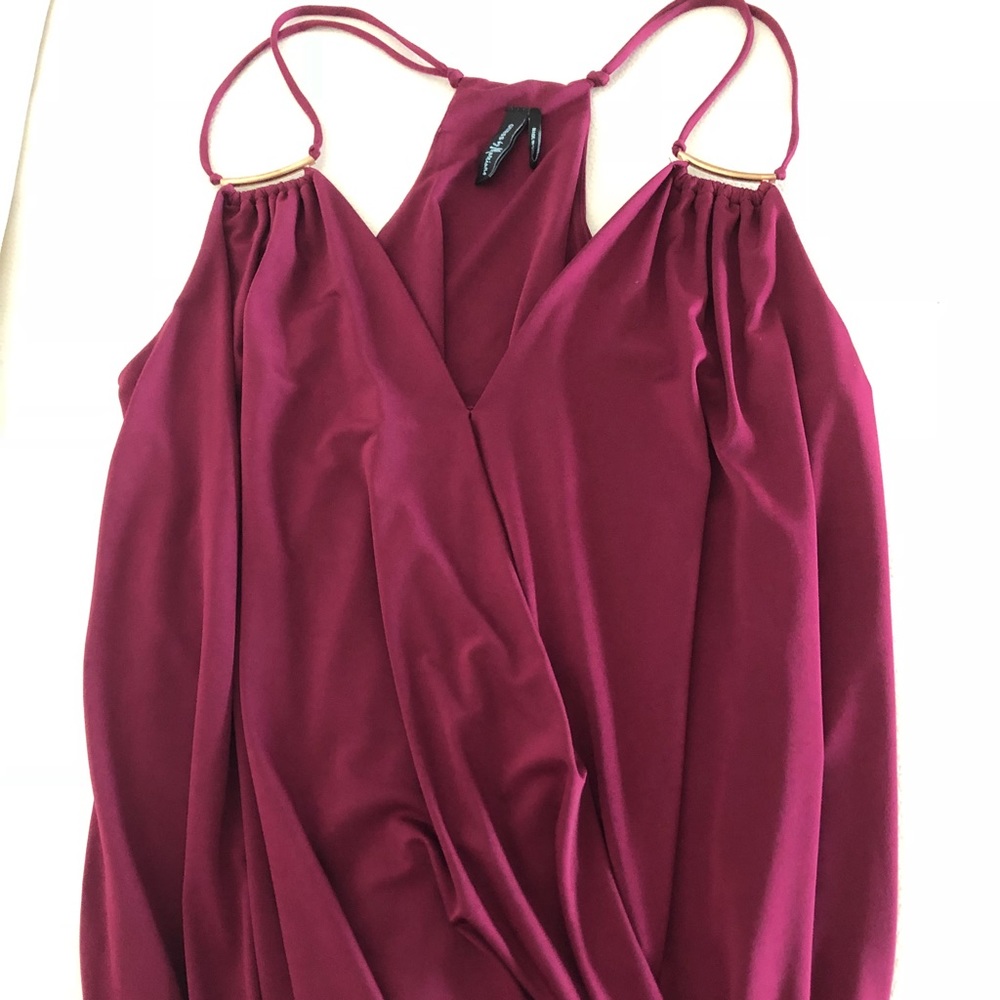 Marciano Loden V Neck Draping Top